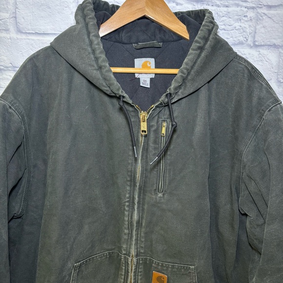 Carhartt Active Hooded Jacket Quilt Lined Mens 2XL Tall 101540 316 Green - Picture 4 of 16